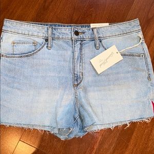 High rise shortie short jean shorts